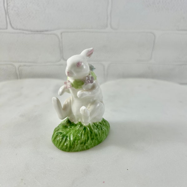 Vintage Bone China Rabbit With Flower Wreath Easter Bunny (#3)
