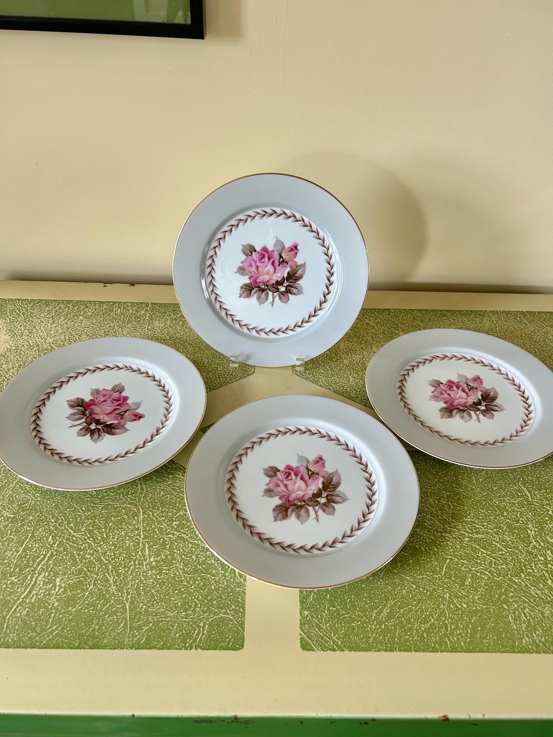 Vintage Noritake Rosemont Dinner Plates Made in JAPAN Pink Rose