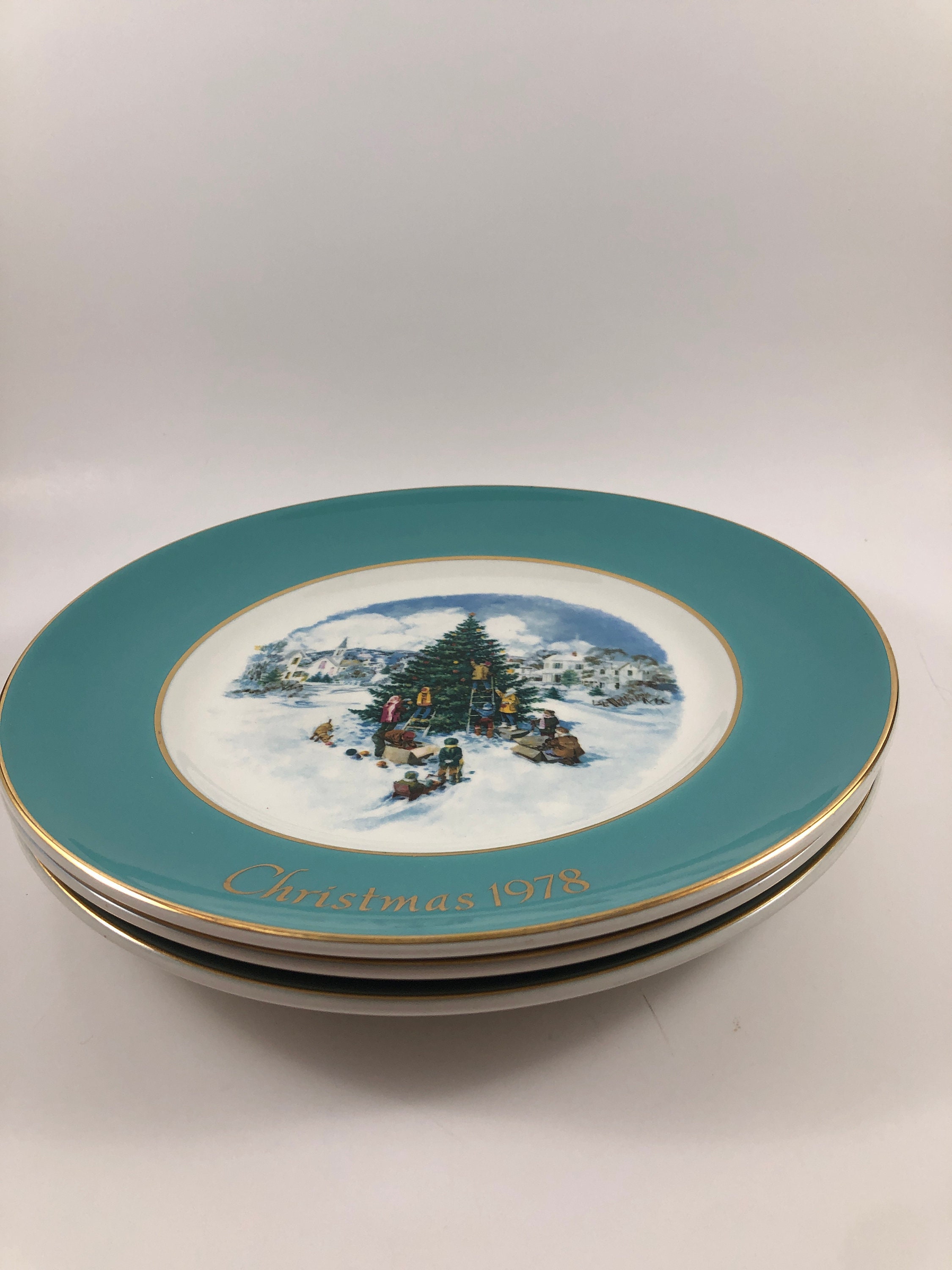 工芸品 100th anniversary of Christmas plate il_fullxfull.3508960306_ydts.jpg