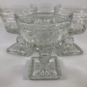 Indiana Glass Park Lane Sherbet ~ Ice Cream Sundae Dishes Set of 4