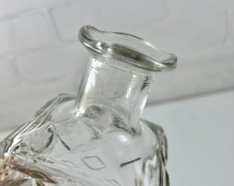 MCM Square Liquor Decanter 1960s Square Bottle Diamond Pattern