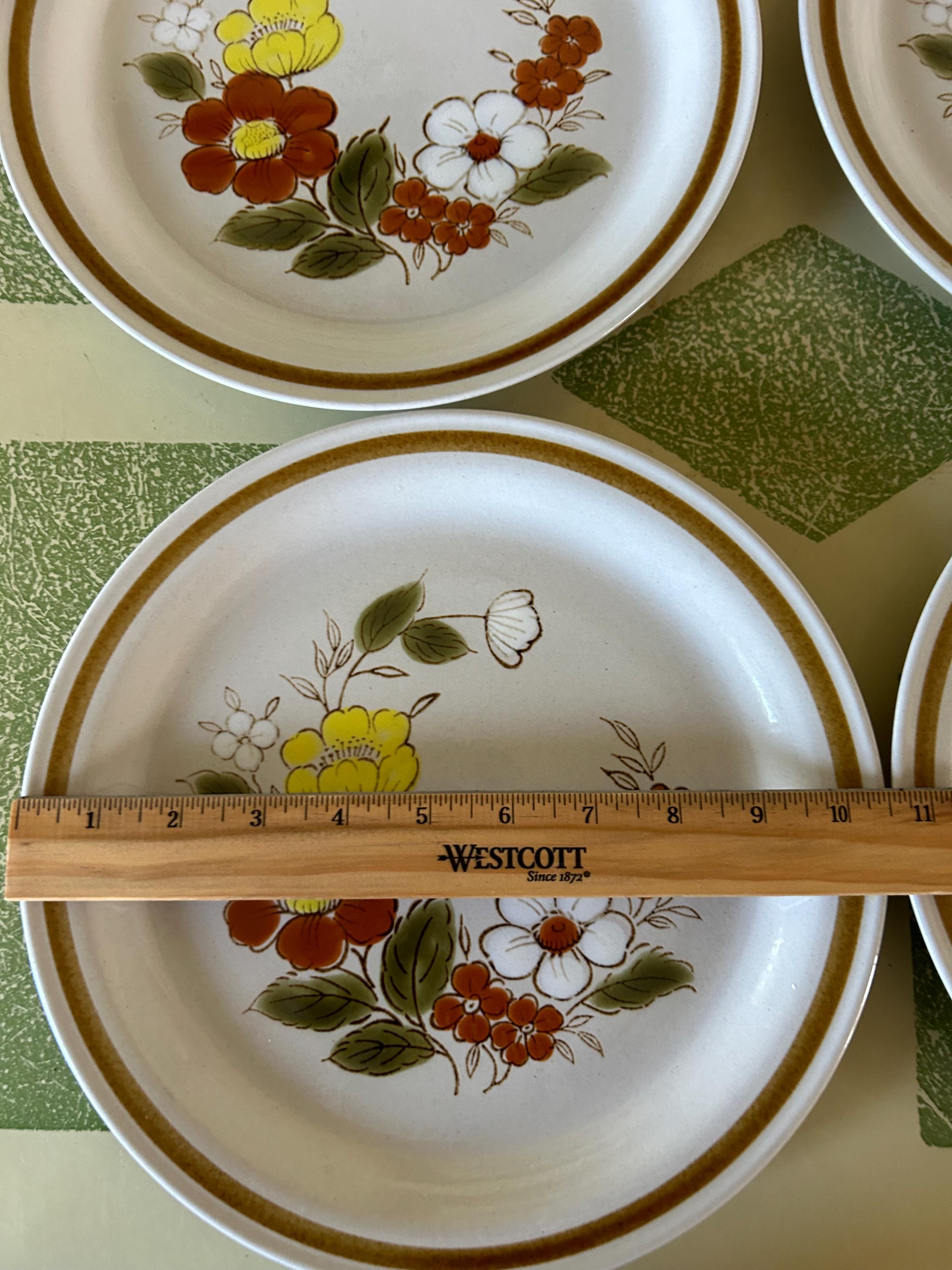 Vintage Stoneware Plates Mountain Wood Collection Trellis Blossom