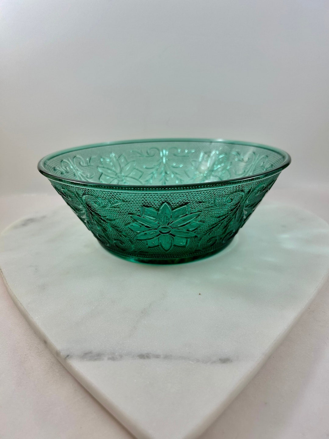 Tiara Exclusive Sandwich Glass Bowl Spruce Green Etsy