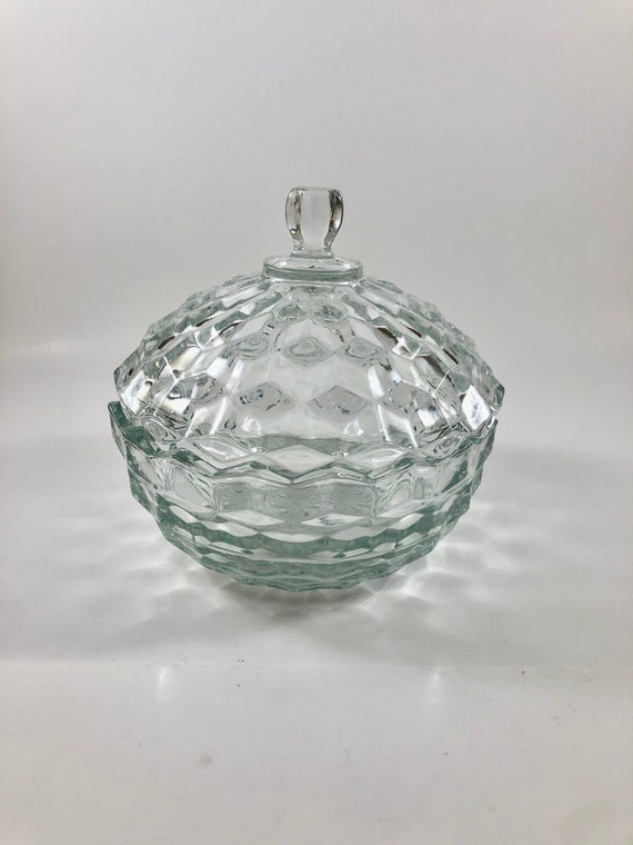 Whitehall/fostoria Cubist Covered Candy Dish Etsy