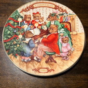 AVON CHRISTMAS Plate 1989 Together For Christmas 22K GOLD