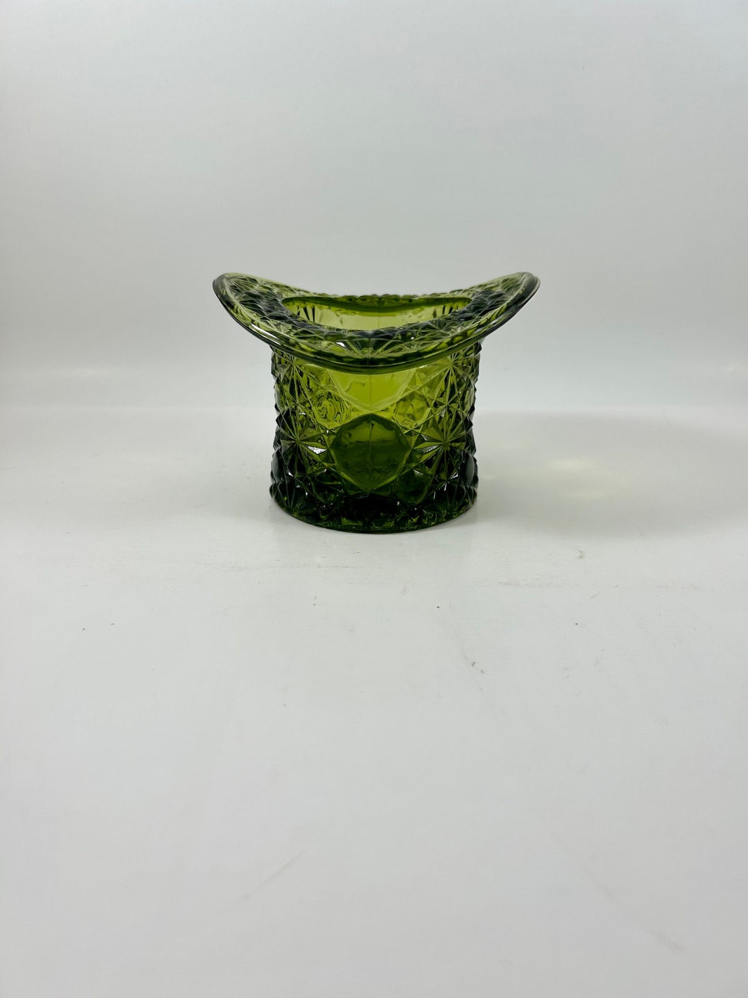 Daisy and Button Green Glass Hat Avacado Green Etsy