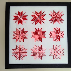 Nordic Snowflakes 12&quot;x12&quot; Christmas Cross Stitch Pattern--PDF Digital Download