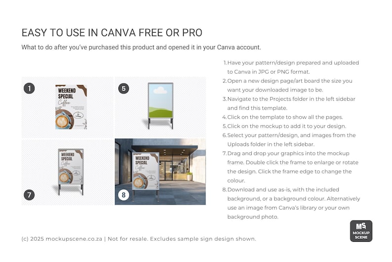 Sandwich Board Canva Smart Mockup for A2 to A4 Poster Display Size for ...