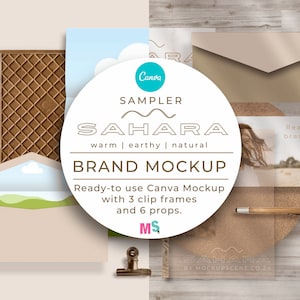 Brand Mockup Kit Canva Template Briefpapier MockUp Branding Mockup Styled Briefpapier Mockup Moodboard Mockup, Sampler