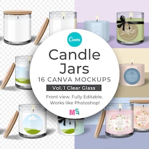 Candle Jar Mockup for Canva Glass Candle Jar Mockup Canva Candle Jar Mockup Template Canva Candle Jar Label Mockup Works like Photoshop