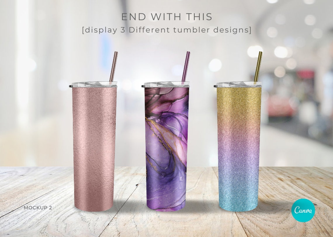 Tumbler Mockup Canva Template Etsy