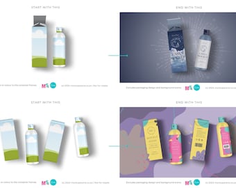 Lotion Bottle and Box Mockup for Canva With Shrink Wrapped Wrap