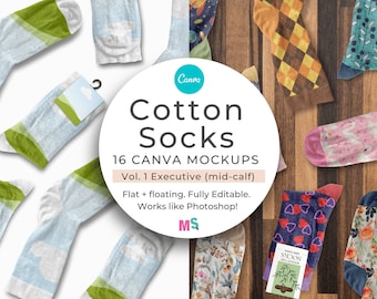 Cotton Sock Mockup Executive Canva Sock Template Canva Sock Mockup Footwear Mockup Canva Works like Photoshop