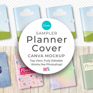 Planner Cover Mockup Canva Planner Mockup Canva Digital Planner Mockup Canva Book Cover Mockup Canva KDP Mockup Works like Photoshop