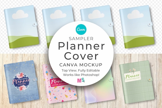 Planner Cover Mockup Canva Planner Mockup Canva Digital Planner Mockup Canva Book Cover Mockup Canva KDP Mockup Works like Photoshop