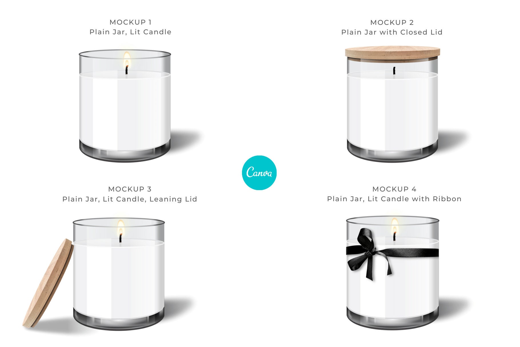 Candle Jar Mockup for Canva Glass Candle Jar Mockup Canva Etsy Australia