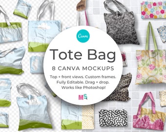 Tote Bag Mockup Canva Template for Surface Pattern and Textile Design Display
