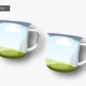 Enamel Coffee Mug Canva Smart Mockup for Camping Boho and Rustic Cup Patterns and Designs and Sublimation Printing Drag and Drop Customize image 11