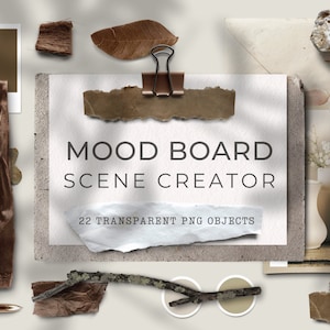 Moodboard Scene Creator Branding Moodboard Natural Aesthetic Moodboard Botanical Moodboard Canva Moodboard Moodboard Kit Neutral Moodboard
