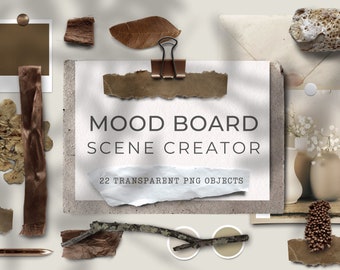 Moodboard Scene Creator Branding Moodboard Natuurlijk Esthetisch Moodboard Botanisch Moodboard Canva Moodboard Moodboard Kit Neutraal Moodboard