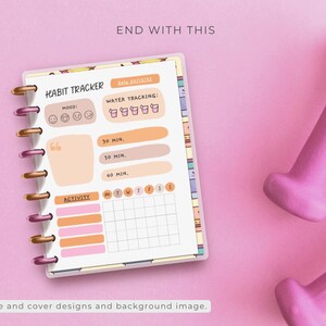 Classic Planer Smart Mockup Canva Template 7x9 Disc Bound Laminiertes Notebook Tagebuch HP Digital 8 Ring Cover Offene Seiten Bearbeitbar Anpassbar Bild 12