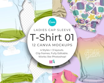 Canva Tshirt Mockup 01 Template Apparel Fashion Shirt Merchandise Textile Pattern Printable Styled Material Clothing Works Like Photoshop