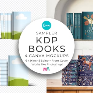 Makieta książki KDP dla Canva 6x9 Amazon Kindle Makieta książki Canva 6x9 Szablon książki KDP działa jak Photoshop