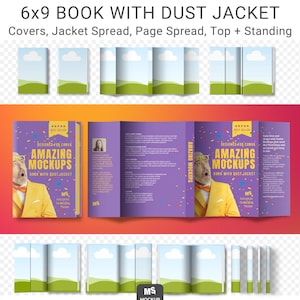 6x9 Book Dust Jacket Canva Smart Mockup for Print, PDF and ePUB Designers, Indie and Self-Publishing Authors, Stores