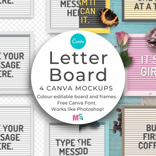 Letter Board Mockup Canva Template Canva Mockup Canva Letter Board Mockup Letter Board Display Canva Quote Display