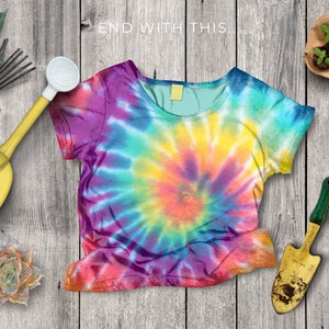 Canva Tshirt 02 Mockup template. Works like Photoshop. Includes 12 mockups. 3 styles and 3 layouts. Features clip frames to drag and drop your designs into. Underlying detail remains visible. Display image showing Tshirt with design and props added.