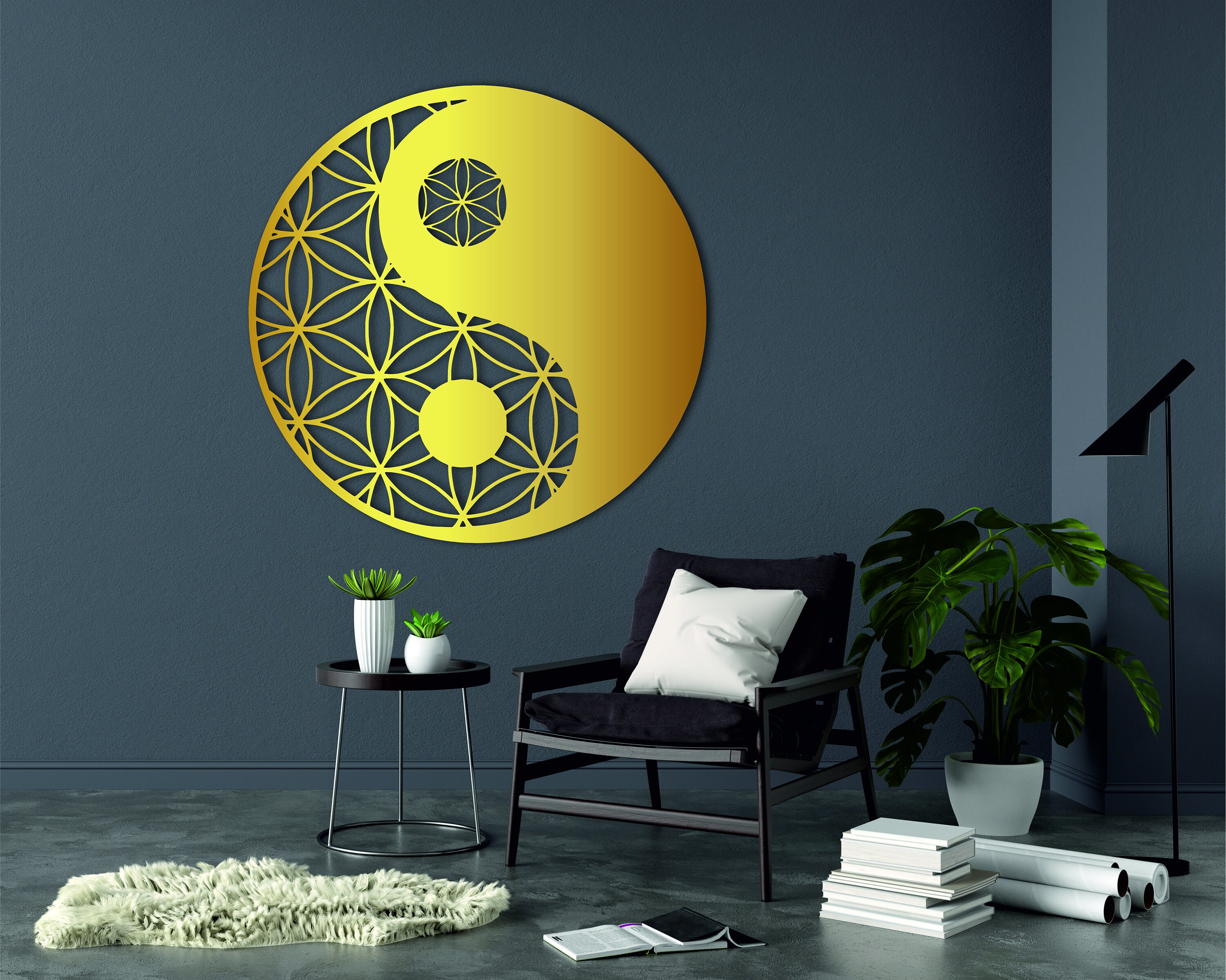 Metal Yin Yang Wall Art, Metal Wall Art, Yin Yang Decor, Creative