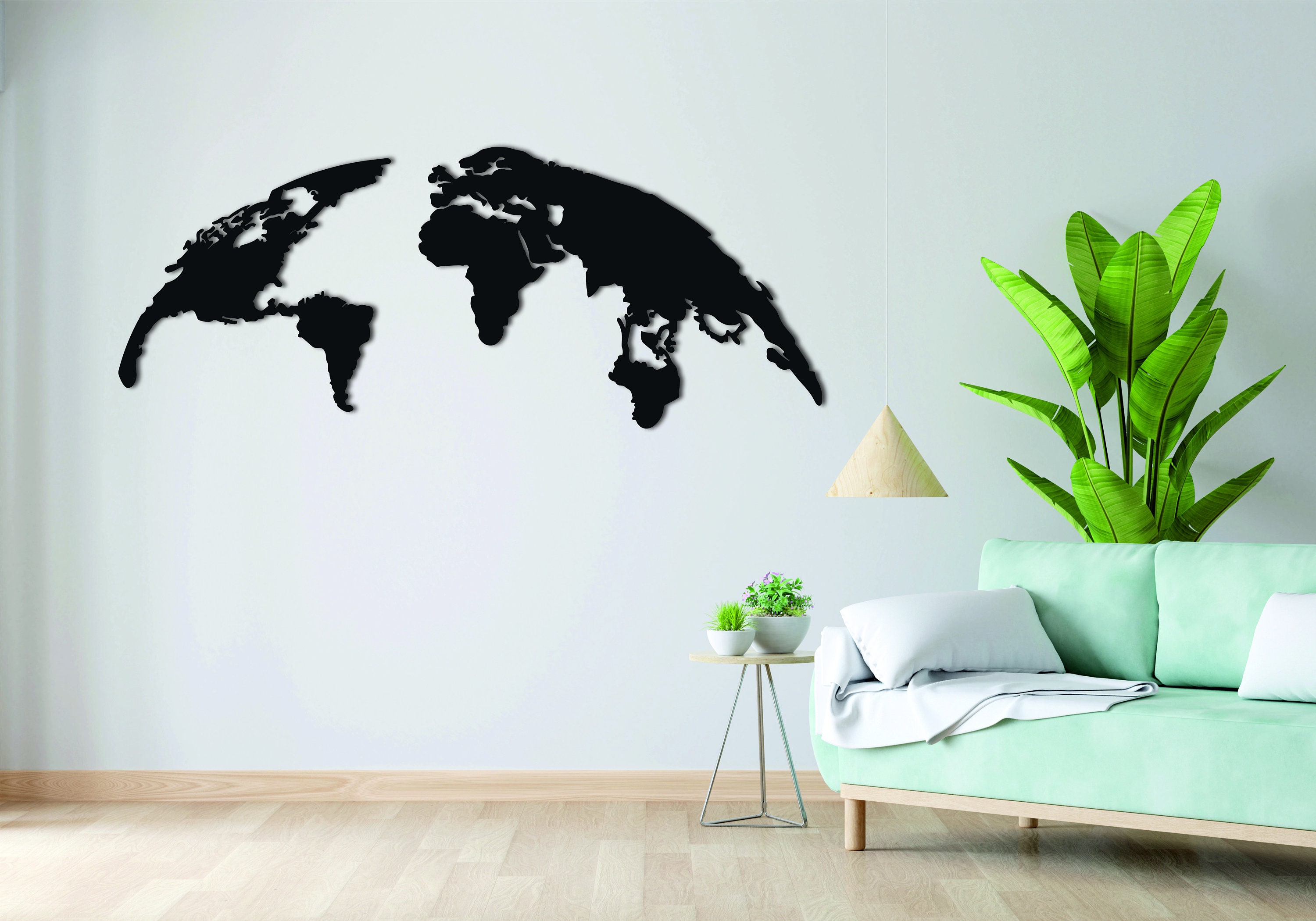 Metal Globe Wall Art, World Map Decoration, Office Wall Art, Globe Wall