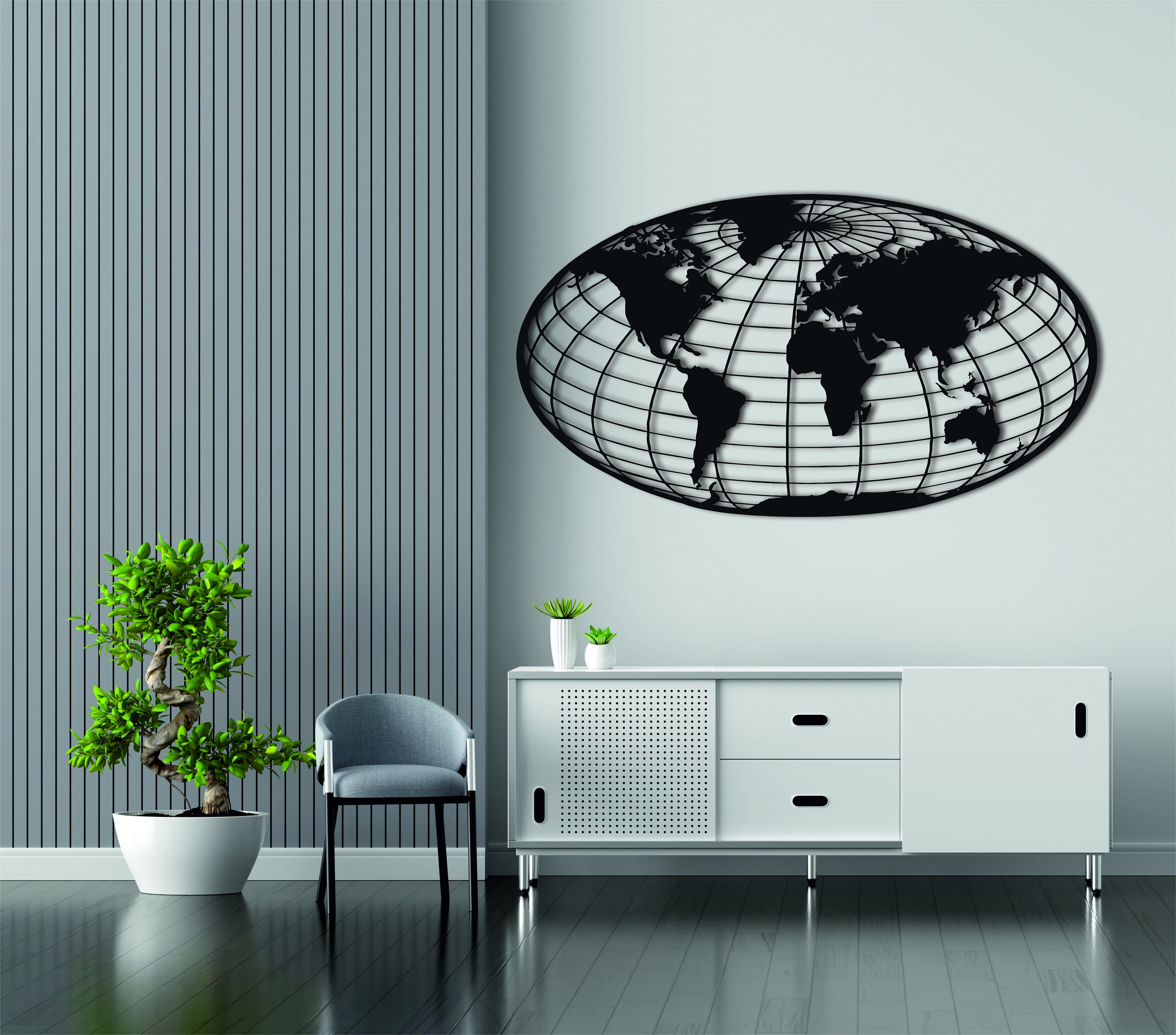 World Map Globe Wall Art Metal Wall Decor Home Decoration Etsy