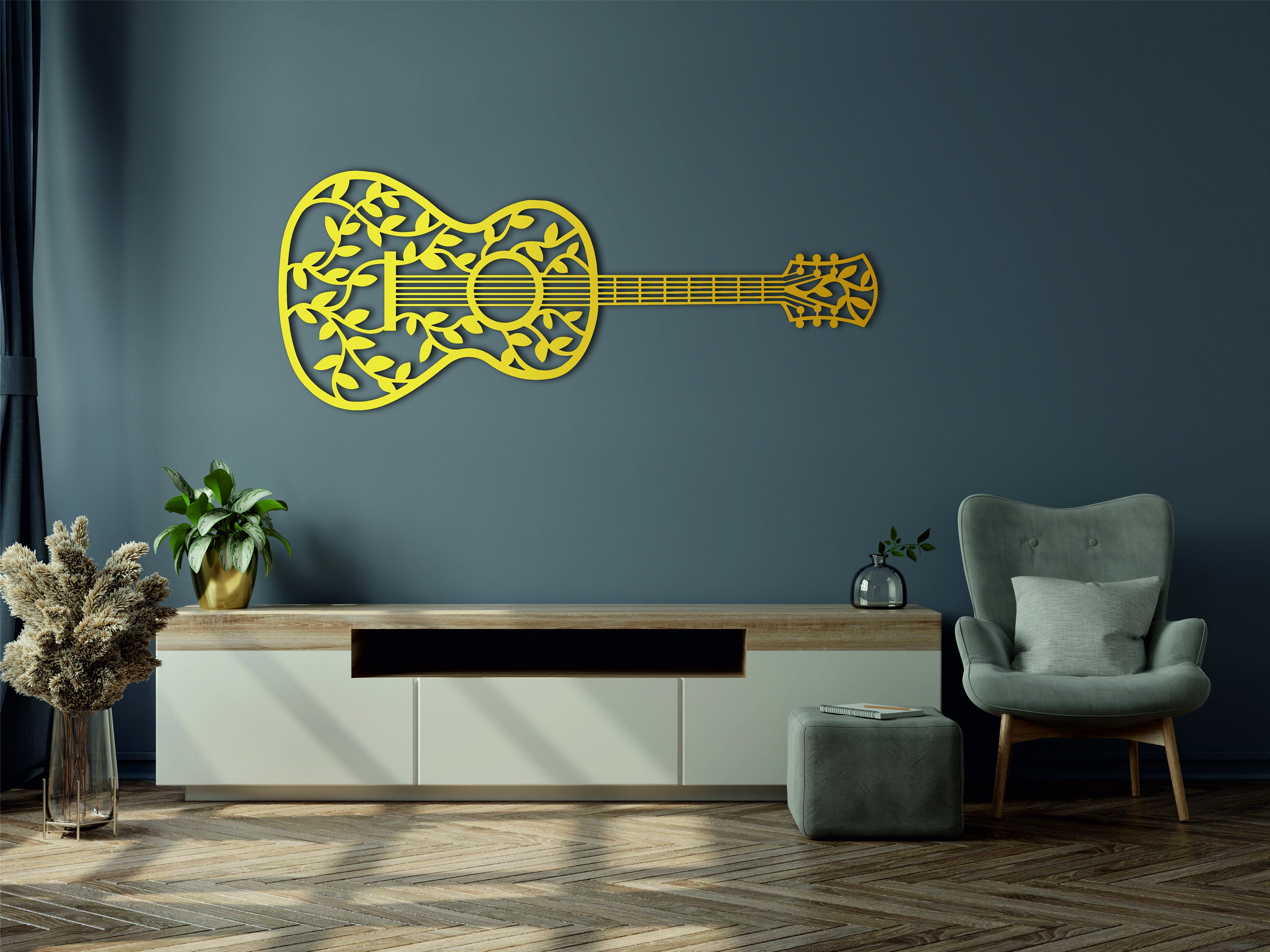 Metal Guitar Wall Decor Metal Wall Art Guitar Wall Art Etsy