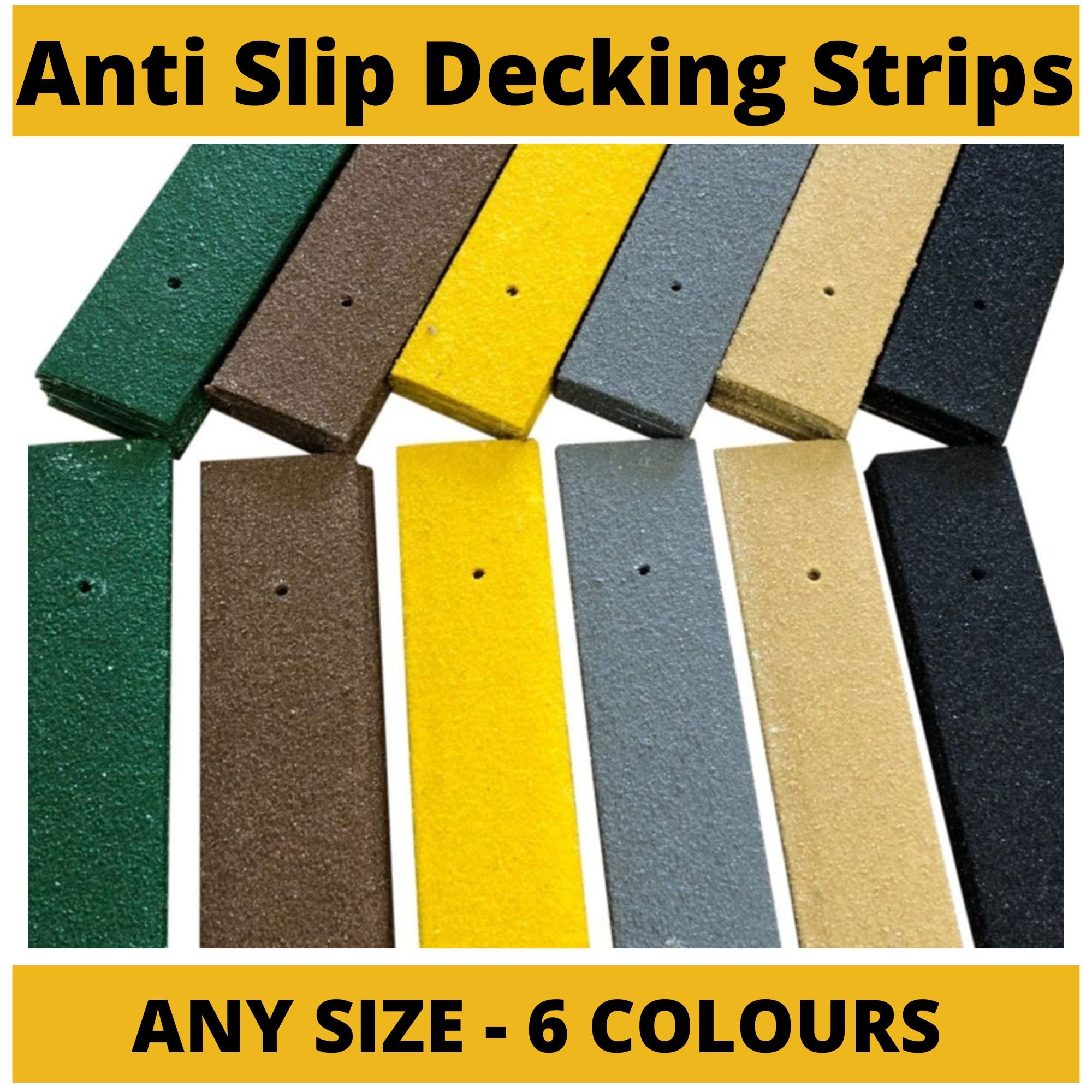 Anti Slip Strips for Ramps, Decking, Stairs, Garden, Jettys - All SIZES ...
