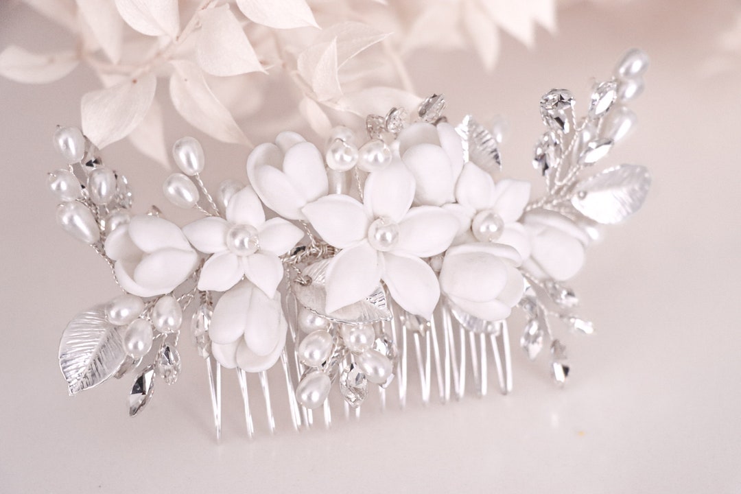 Floral Hair Comb for Weddings, Bridal Hair Comb, Vintage Hair Comb