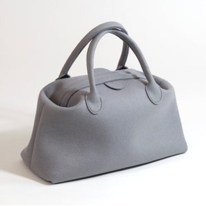 Grey color Handbag, Top Handle Bag, Weekender bag for woman, Bag for travel