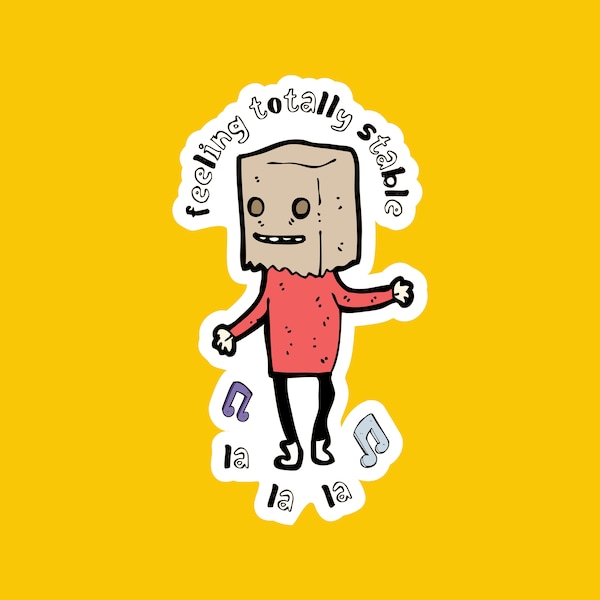 Paper Bag Boy, Funny Anxiety Stickers, Depressed Sticker, ADHD, Funny Introvert, Mental Health Decal, AntiSocial Mom, Homebody, Ew People