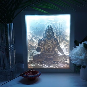 Lord Shiva Lightbox |  Maha Shivratri | Spirtual Hindu, South Asian, Gift, Housewarming
