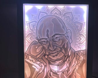 Shukrana Guruji Light Shadowbox - Hindu, South Asian, Gift, Housewarming