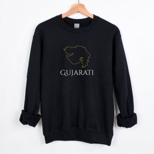 Gujarati, Gujarat Crewneck, Orgullo indio, Raíces, Desi, Ropa del sur de Asia