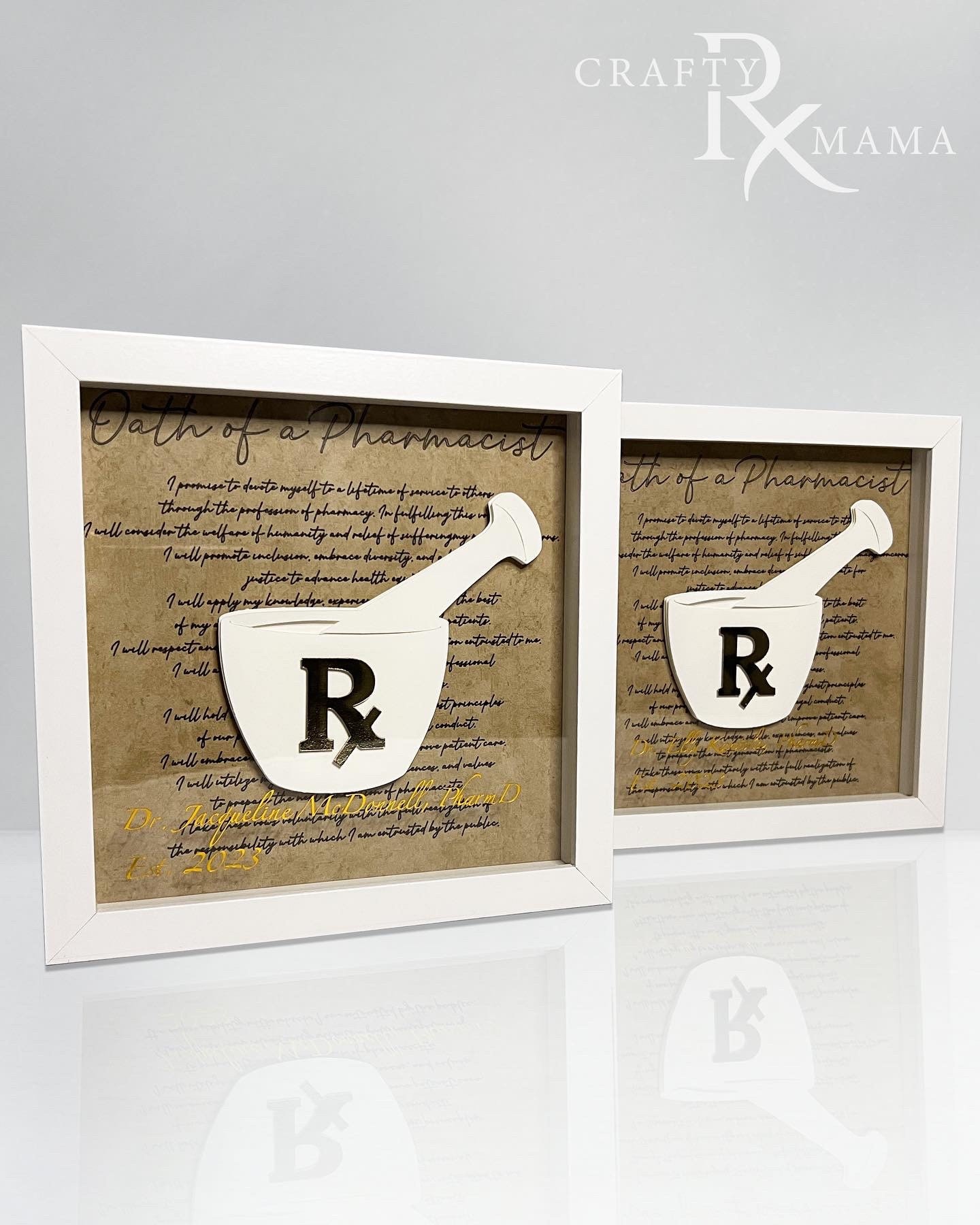 Pharmacist Appreciation Gift - Acrylic Desk Sign With Heart Design & Wood Stand, Office Decor