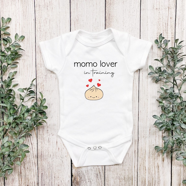 Momo lover in training Baby Bodysuit - Bollywood, baby shower, gifts, Indian, Desi, Pakistani, Nepali, Tibetan Onesie