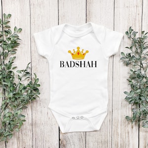 Badshah, King Bodysuit/Shirt - Bollywood, baby shower, gifts, Indian, Desi, Pakistani