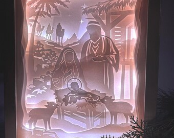 Unique Nativity Scene Color Changing Lightbox | Beautiful Christmas gift | Christian,  Catholic Gifts | Jesus, Mary, Joseph