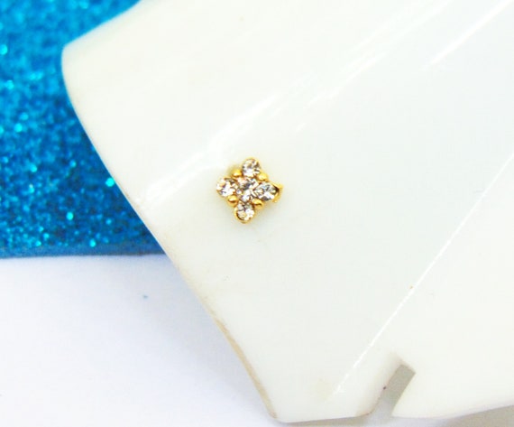 Diamond nose pin 22k gold outlet