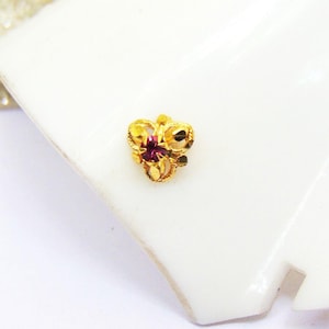 18k Gold Plated Indian Nose Ring: Nickel-Free Brass Stud