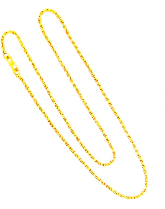 22k Gold Plated Chain Necklace South Indian Man Gold 16 Long Chain