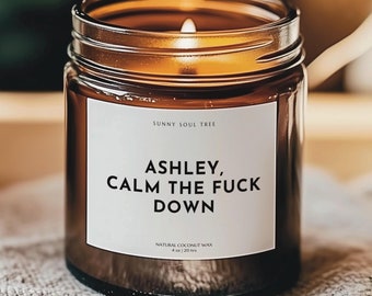 Vela personalizada con aroma a "Calm The Fuck Down", regalo divertido