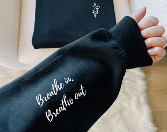 Adem Sweatshirt, Positieve Bevestiging Trui, Motiverende Inspirerende Mouw Schrijven, Vrouw Empowerment, Cadeau voor haar